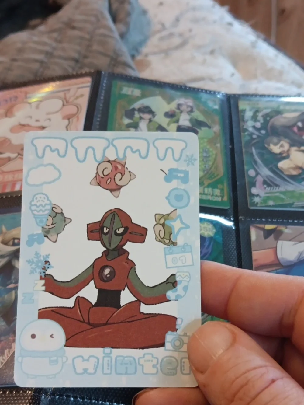 Green and Red Robot Winter Card